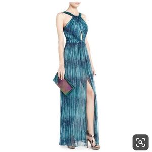 NWT BCBG MaxAzria beaded backless gown